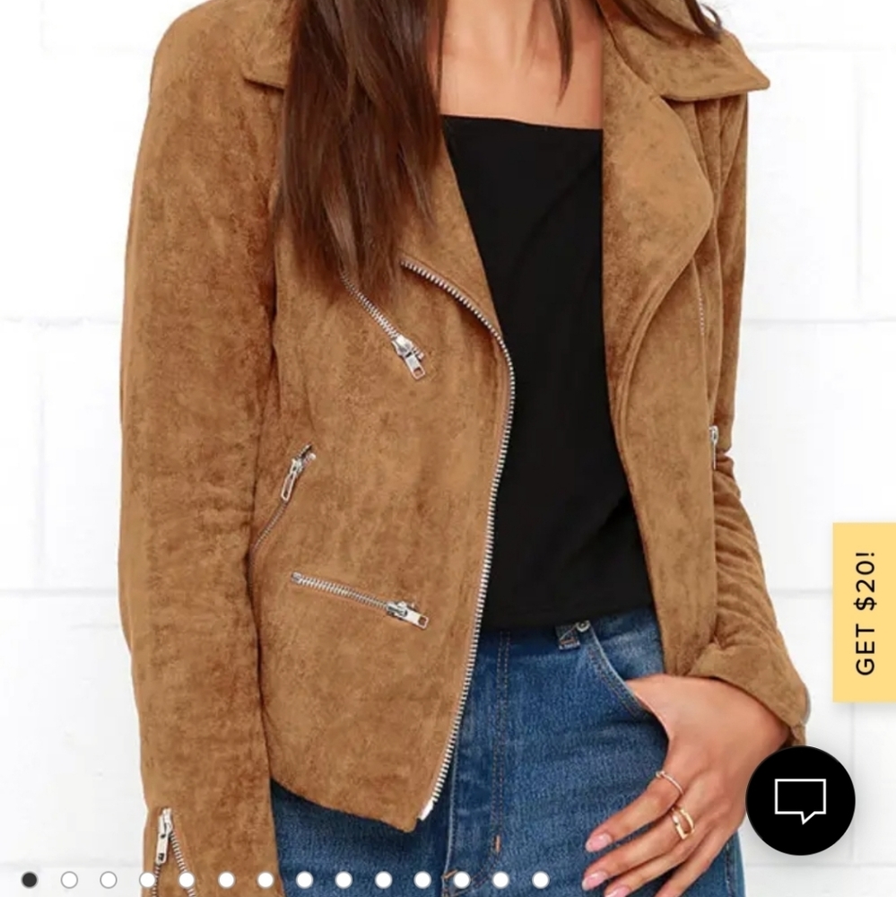 Suede with Love Tan Suede Moto Jacket